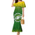 Custom Cook Islands Rugby Family Matching Mermaid Dress and Hawaiian Shirt Pacific 2023 Go The Kukis LT14 Mom's Dress Green - Polynesian Pride