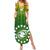 Custom Cook Islands Rugby Family Matching Summer Maxi Dress and Hawaiian Shirt Pacific 2023 Go The Kukis LT14 Mom's Dress Green - Polynesian Pride