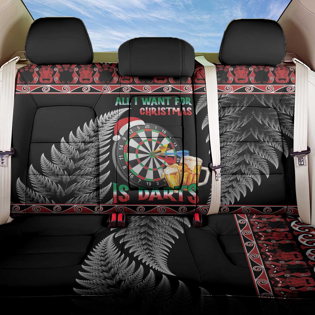 All I Want For Christmas Is Darts New Zealand Back Car Seat Cover