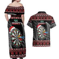 All I Want For Christmas Is Darts New Zealand Couples Matching Off Shoulder Maxi Dress and Hawaiian Shirt