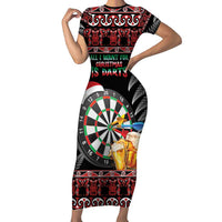All I Want For Christmas Is Darts New Zealand Family Matching Short Sleeve Bodycon Dress and Hawaiian Shirt