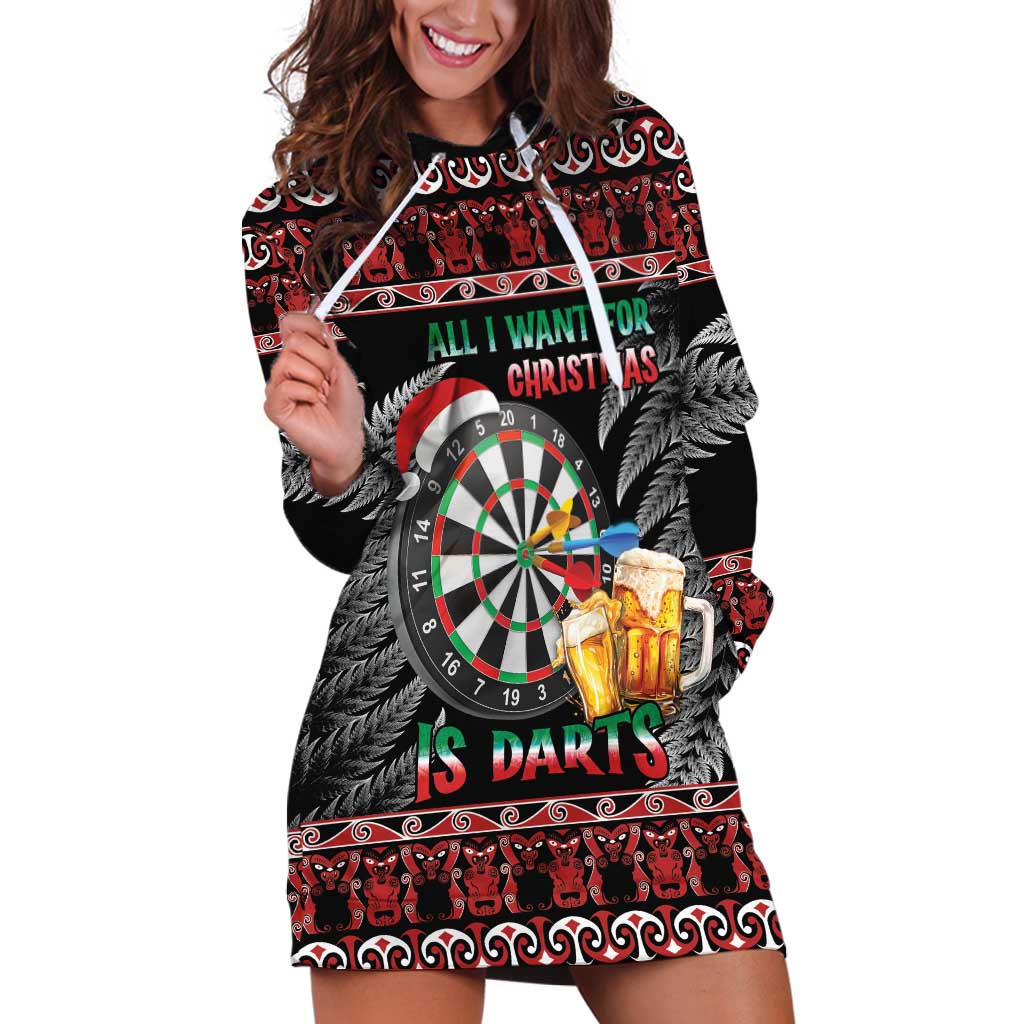 All I Want For Christmas Is Darts New Zealand Hoodie Dress