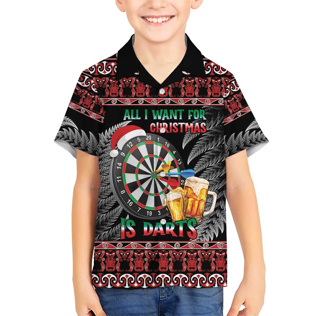 All I Want For Christmas Is Darts New Zealand Kid Hawaiian Shirt