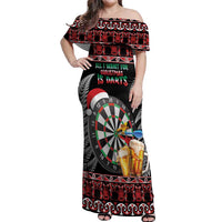 All I Want For Christmas Is Darts New Zealand Off Shoulder Maxi Dress