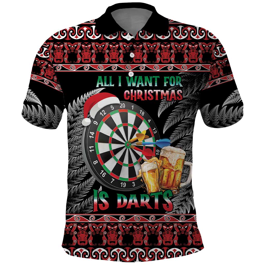 All I Want For Christmas Is Darts New Zealand Polo Shirt