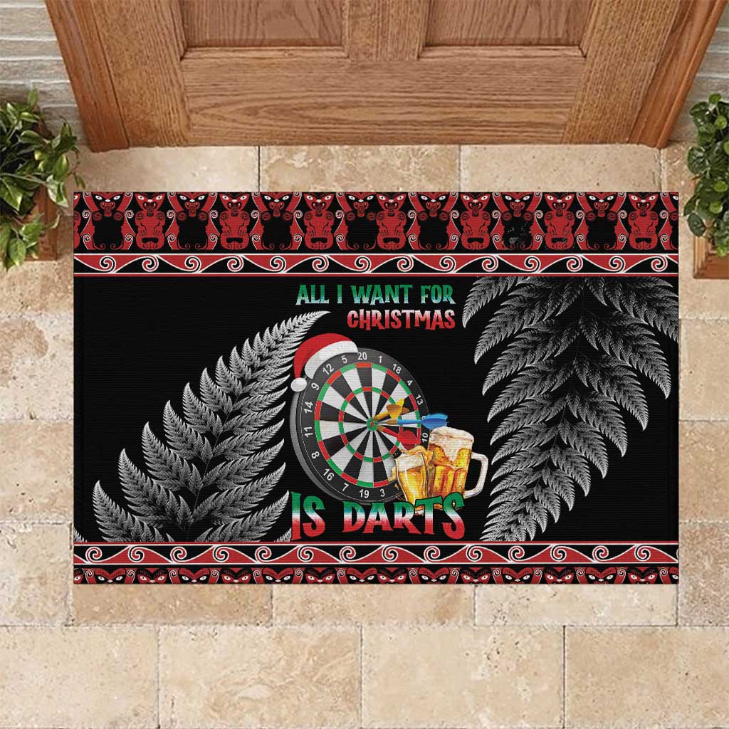 All I Want For Christmas Is Darts New Zealand Rubber Doormat