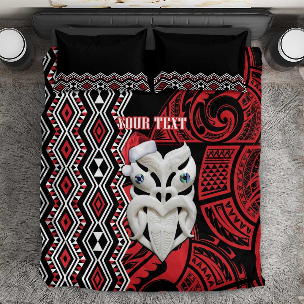 Personalised New Zealand Christmas Bedding Set Meri Kirihimete Maori Wheku - Taniko Art