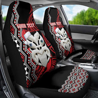 Personalised New Zealand Christmas Car Seat Cover Meri Kirihimete Maori Wheku - Taniko Art
