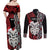 Personalised New Zealand Christmas Couples Matching Off Shoulder Maxi Dress and Long Sleeve Button Shirt Meri Kirihimete Maori Wheku - Taniko Art