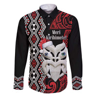 Personalised New Zealand Christmas Family Matching Off The Shoulder Long Sleeve Dress and Hawaiian Shirt Meri Kirihimete Maori Wheku - Taniko Art