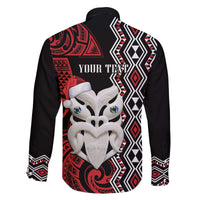 Personalised New Zealand Christmas Family Matching Off The Shoulder Long Sleeve Dress and Hawaiian Shirt Meri Kirihimete Maori Wheku - Taniko Art