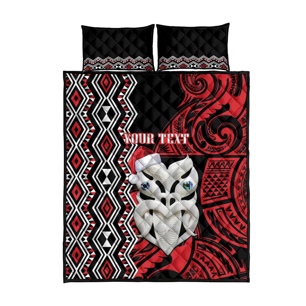 Personalised New Zealand Christmas Quilt Bed Set Meri Kirihimete Maori Wheku - Taniko Art