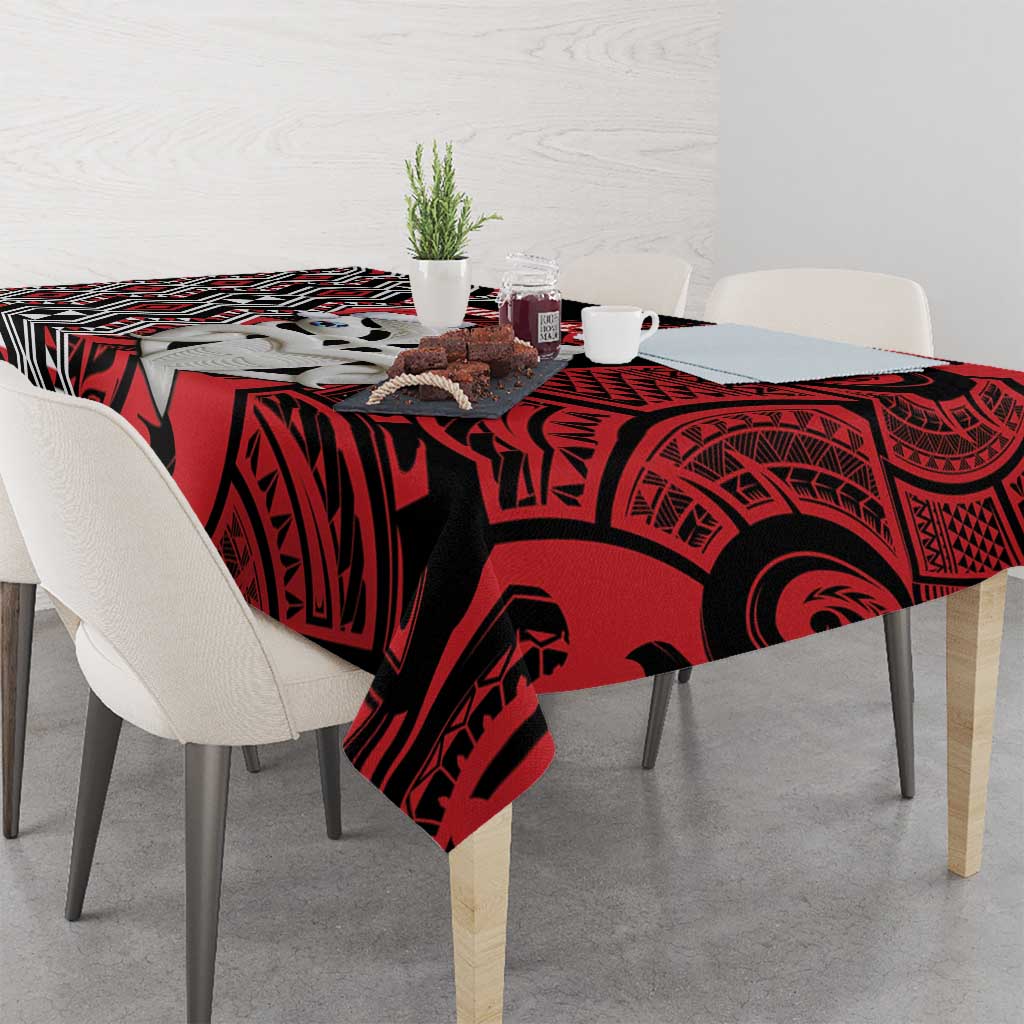Personalised New Zealand Christmas Tablecloth Meri Kirihimete Maori Wheku - Taniko Art