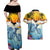 Aloha Hawaii Dolphins Couples Matching Off Shoulder Maxi Dress and Hawaiian Shirt Heart Of The Ocean Tropical Summer Vibes LT14 - Polynesian Pride