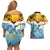 Aloha Hawaii Dolphins Couples Matching Off Shoulder Short Dress and Hawaiian Shirt Heart Of The Ocean Tropical Summer Vibes LT14 - Polynesian Pride