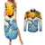 Aloha Hawaii Dolphins Couples Matching Summer Maxi Dress and Long Sleeve Button Shirt Heart Of The Ocean Tropical Summer Vibes LT14 Blue - Polynesian Pride