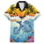 Aloha Hawaii Dolphins Family Matching Puletasi and Hawaiian Shirt Heart Of The Ocean Tropical Summer Vibes LT14 Dad's Shirt - Short Sleeve Blue - Polynesian Pride