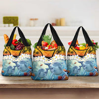 Aloha Hawaii Dolphins Grocery Bag Heart Of The Ocean Tropical Summer Vibes LT14 3-pack One Size Blue - Polynesian Pride