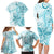 Polynesia Dolphins Family Matching Long Sleeve Bodycon Dress and Hawaiian Shirt Valentine Day Floral Polynesian - Vintage Dark Cyan LT14 - Polynesian Pride