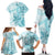 Polynesia Dolphins Family Matching Off Shoulder Long Sleeve Dress and Hawaiian Shirt Valentine Day Floral Polynesian - Vintage Dark Cyan LT14 - Polynesian Pride