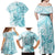 Polynesia Dolphins Family Matching Off Shoulder Maxi Dress and Hawaiian Shirt Valentine Day Floral Polynesian - Vintage Dark Cyan LT14 - Polynesian Pride