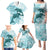 Polynesia Dolphins Family Matching Puletasi and Hawaiian Shirt Valentine Day Floral Polynesian - Vintage Dark Cyan LT14 - Polynesian Pride