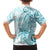 Polynesia Dolphins Family Matching Short Sleeve Bodycon Dress and Hawaiian Shirt Valentine Day Floral Polynesian - Vintage Dark Cyan LT14 - Polynesian Pride