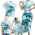 Polynesia Dolphins Family Matching Short Sleeve Bodycon Dress and Hawaiian Shirt Valentine Day Floral Polynesian - Vintage Dark Cyan LT14 - Polynesian Pride