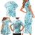 Polynesia Dolphins Family Matching Short Sleeve Bodycon Dress and Hawaiian Shirt Valentine Day Floral Polynesian - Vintage Dark Cyan LT14 - Polynesian Pride