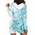 Polynesia Dolphins Hoodie Dress Valentine Day Floral Polynesian - Vintage Dark Cyan LT14 - Polynesian Pride