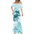 Polynesia Dolphins Mermaid Dress Valentine Day Floral Polynesian - Vintage Dark Cyan LT14 - Polynesian Pride