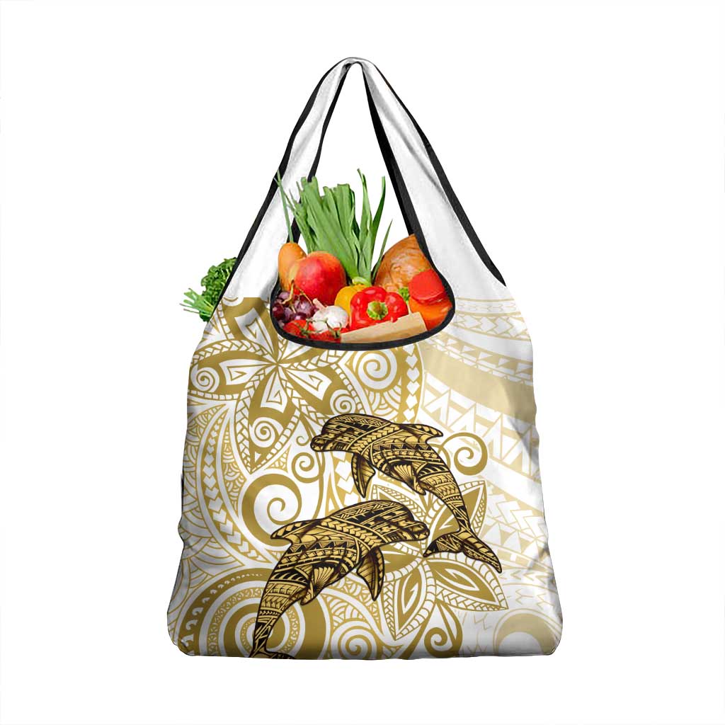 Polynesia Dolphins Grocery Bag Valentine Day Floral Polynesian - Vintage Brown LT14 1-pack One Size Brown - Polynesian Pride
