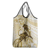 Polynesia Dolphins Grocery Bag Valentine Day Floral Polynesian - Vintage Brown LT14 - Polynesian Pride