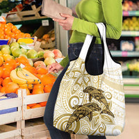 Polynesia Dolphins Grocery Bag Valentine Day Floral Polynesian - Vintage Brown LT14 - Polynesian Pride