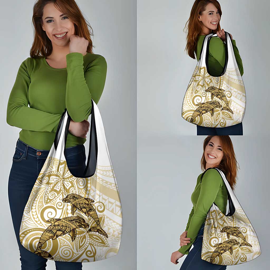 Polynesia Dolphins Grocery Bag Valentine Day Floral Polynesian - Vintage Brown LT14 - Polynesian Pride