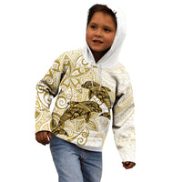 Polynesia Dolphins Kid Hoodie Valentine Day Floral Polynesian - Vintage Brown LT14 - Polynesian Pride
