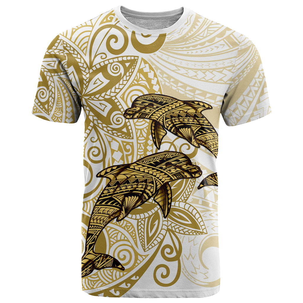 Polynesia Dolphins T Shirt Valentine Day Floral Polynesian - Vintage Brown LT14 Brown - Polynesian Pride