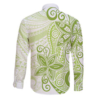 Polynesia Dolphins Family Matching Long Sleeve Bodycon Dress and Hawaiian Shirt Valentine Day Floral Polynesian - Vintage Lime Green LT14 - Polynesian Pride
