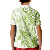Polynesia Dolphins Kid Polo Shirt Valentine Day Floral Polynesian - Vintage Lime Green LT14 - Polynesian Pride