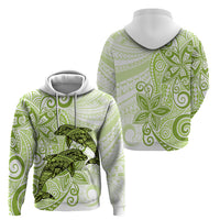 Polynesia Dolphins Zip Hoodie Valentine Day Floral Polynesian - Vintage Lime Green LT14 - Polynesian Pride