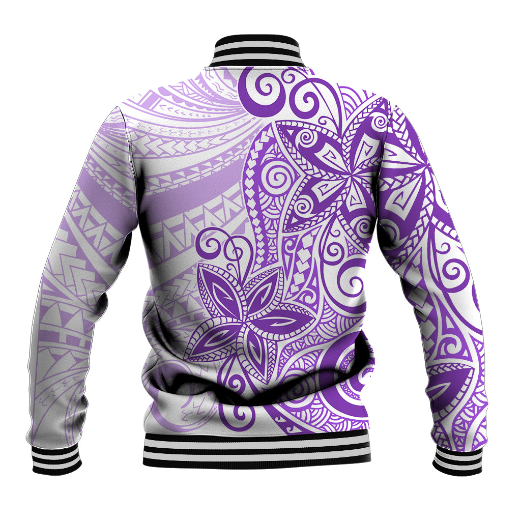 Polynesia Dolphins Baseball Jacket Valentine Day Floral Polynesian - Vintage Purple LT14 - Polynesian Pride