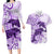 Polynesia Dolphins Couples Matching Long Sleeve Bodycon Dress and Hawaiian Shirt Valentine Day Floral Polynesian - Vintage Purple LT14 Purple - Polynesian Pride