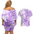 Polynesia Dolphins Couples Matching Off Shoulder Short Dress and Hawaiian Shirt Valentine Day Floral Polynesian - Vintage Purple LT14 - Polynesian Pride