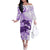 Polynesia Dolphins Family Matching Off Shoulder Long Sleeve Dress and Hawaiian Shirt Valentine Day Floral Polynesian - Vintage Purple LT14 Mom's Dress Purple - Polynesian Pride