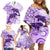 Polynesia Dolphins Family Matching Off Shoulder Short Dress and Hawaiian Shirt Valentine Day Floral Polynesian - Vintage Purple LT14 - Polynesian Pride