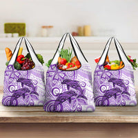 Polynesia Dolphins Grocery Bag Valentine Day Floral Polynesian - Vintage Purple LT14 3-pack One Size Purple - Polynesian Pride