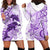 Polynesia Dolphins Hoodie Dress Valentine Day Floral Polynesian - Vintage Purple LT14 - Polynesian Pride