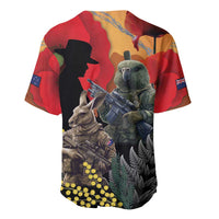 New Zealand and Australia ANZAC Day Baseball Jersey Sliver Fern Kakapo With Golden Wattle Kangaroo