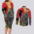 New Zealand and Australia ANZAC Day Couples Matching Long Sleeve Bodycon Dress and Long Sleeve Button Shirt Sliver Fern Kakapo With Golden Wattle Kangaroo