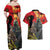 New Zealand and Australia ANZAC Day Couples Matching Off Shoulder Maxi Dress and Hawaiian Shirt Sliver Fern Kakapo With Golden Wattle Kangaroo